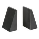 Handcrafted Black Marble Triangle Bookend - Elegant Natural Stone Decor