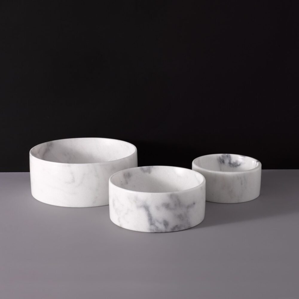Handcrafted White Marble Bowl | Elegant Natural Stone Dish for Home Decor & Dining
