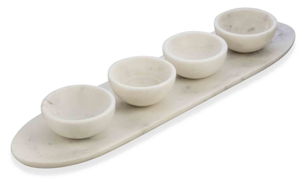 Handcrafted White Marble Bowl | Elegant Natural Stone Dish for Home Decor & Dining - Image 4