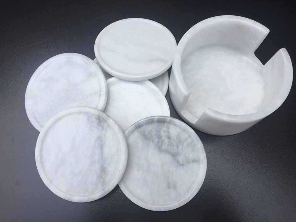 Luxury White Marble Coasters - Handmade Minimalist Drinkware Accessories