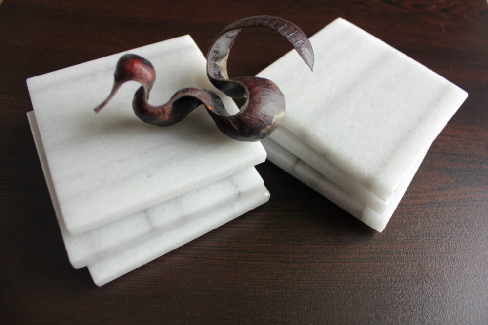 Luxury White Marble Coasters - Handmade Minimalist Drinkware Accessories - Image 6