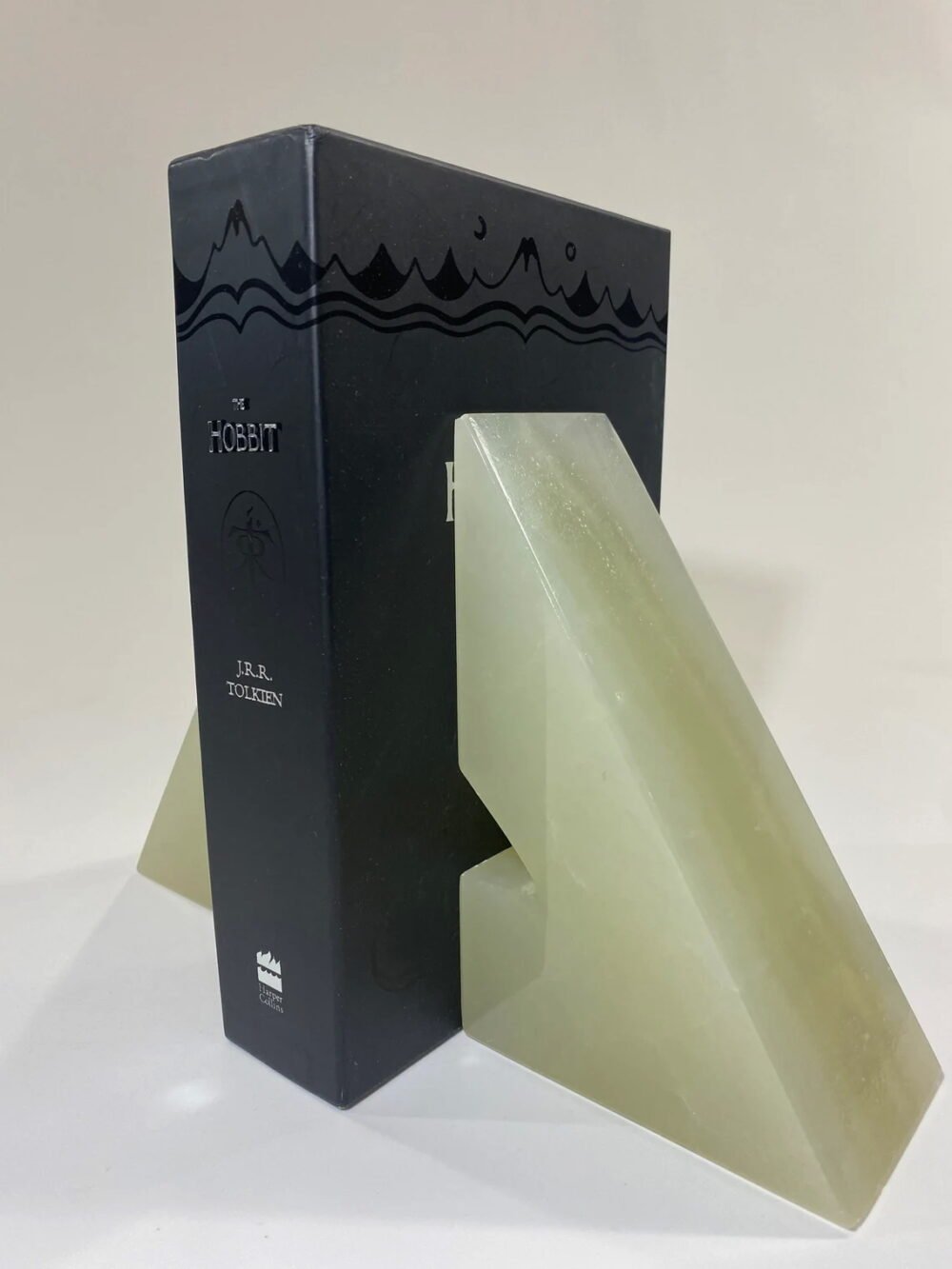 Luxury Green Onyx Stone Triangle Bookend - Handmade Minimalist Decor - Image 6