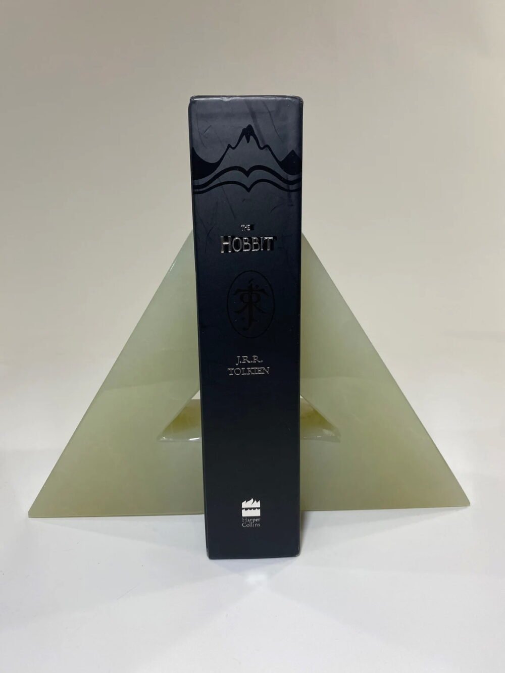 Luxury Green Onyx Stone Triangle Bookend - Handmade Minimalist Decor - Image 5