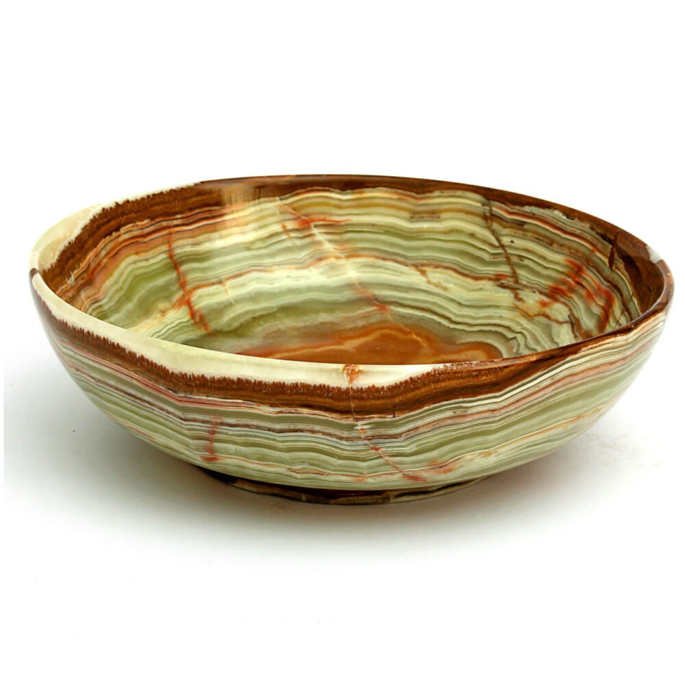 Handcrafted Green Onyx Bowl - Natural Stone Decorative Bowl for Home and Office