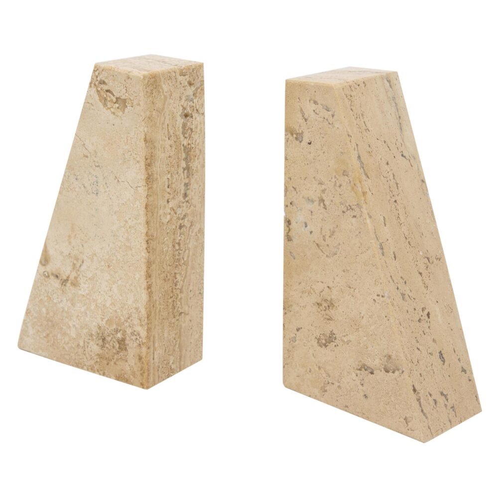 Triangle Design | Modern Natural Stone Decor | Geometric Handmade Bookends - Image 8
