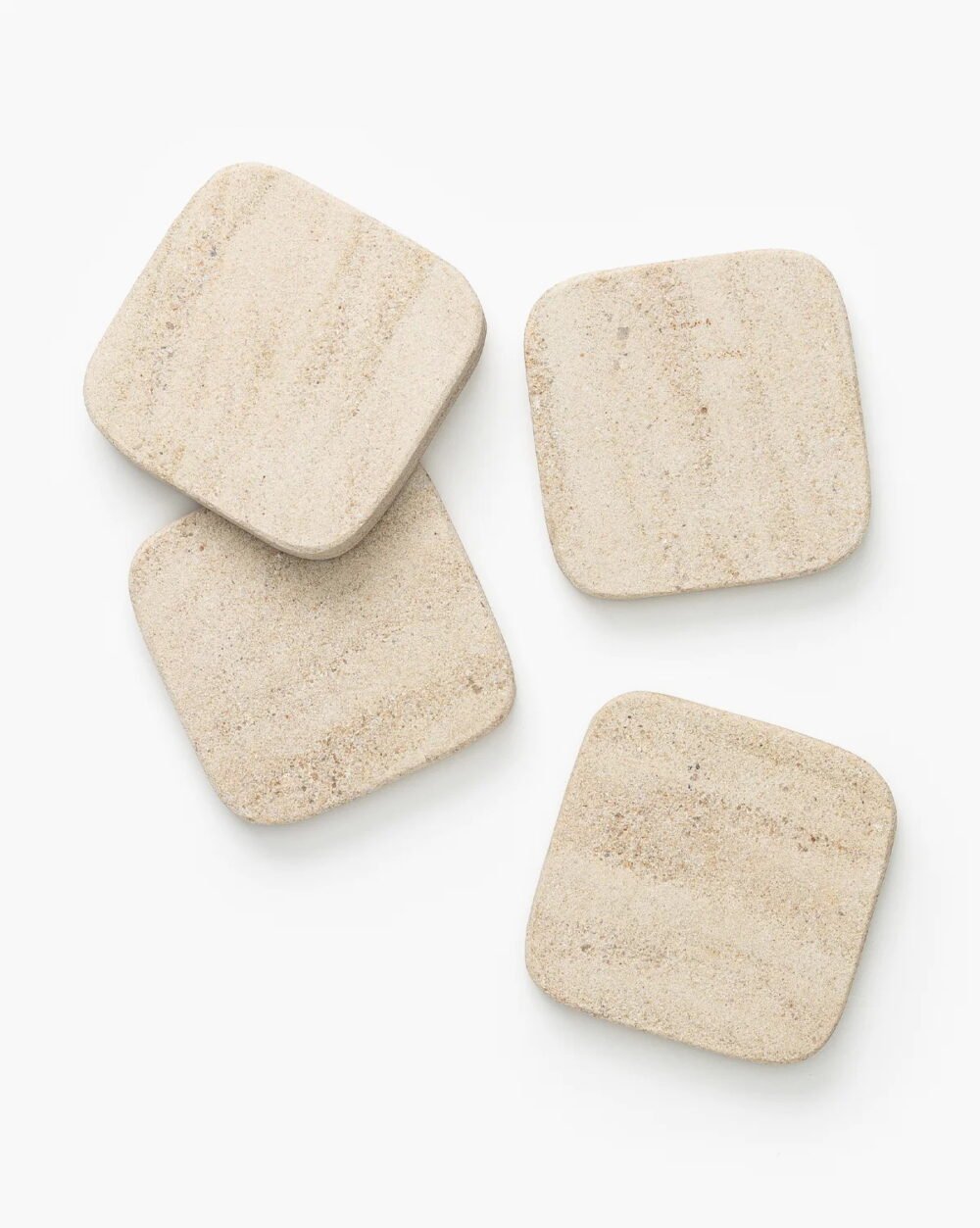 Handcrafted Travertine Stone Coaster Set - Rustic Natural Drink Coasters - Image 3