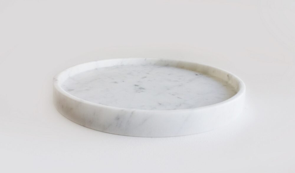 White Marble Round Serving Tray | Handcrafted Natural Stone Platter for Elegant Entertaining - Image 4