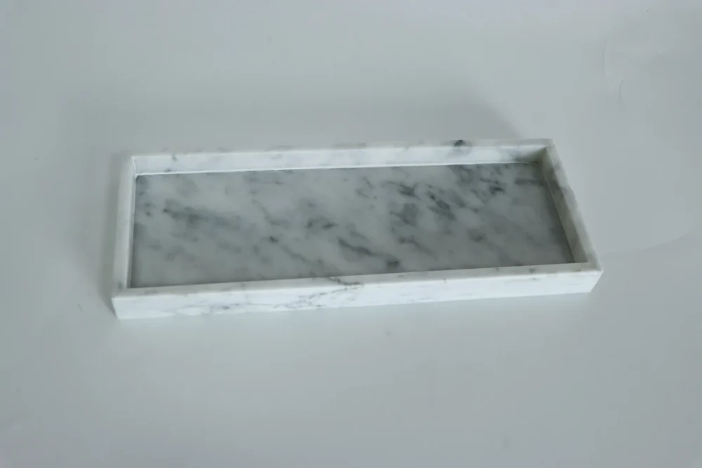 White Marble Rectangle Serving Tray – Handcrafted Stone Platter for Kitchen & Table Decor - Image 8