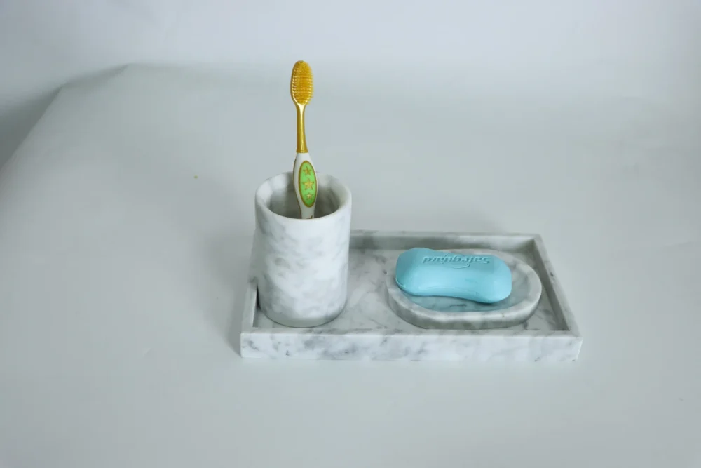 White Marble Rectangle Serving Tray – Handcrafted Stone Platter for Kitchen & Table Decor - Image 7