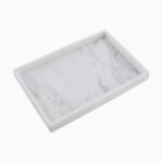 White Marble Rectangle Serving Tray – Handcrafted Stone Platter for Kitchen & Table Decor