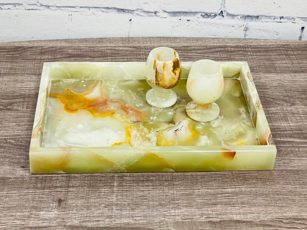 Onyx Rectangle Serving Tray | Handcrafted Natural Stone Platter for Luxurious Entertaining - Image 3