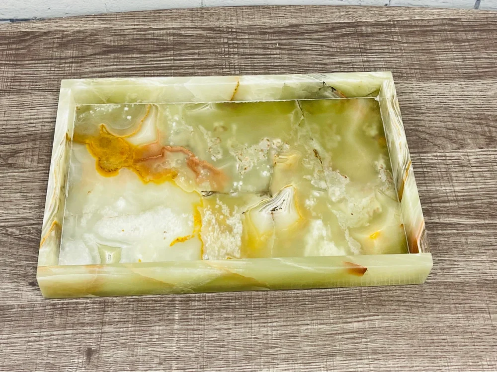 Onyx Rectangle Serving Tray | Handcrafted Natural Stone Platter for Luxurious Entertaining - Image 4