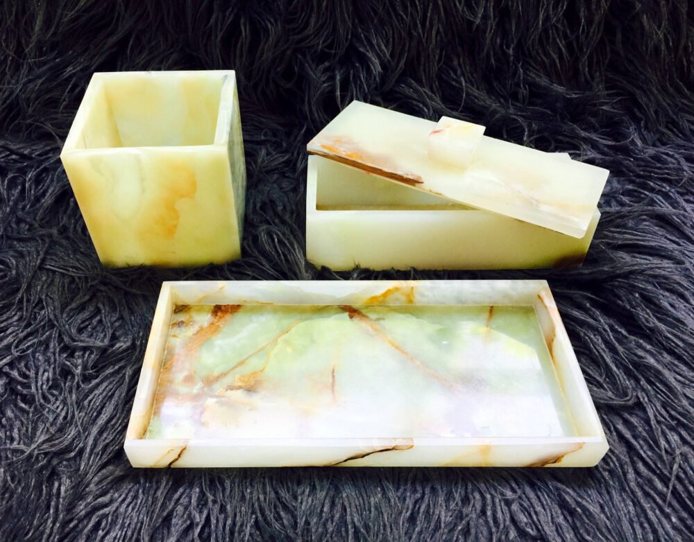 Onyx Rectangle Serving Tray | Handcrafted Natural Stone Platter for Luxurious Entertaining - Image 5