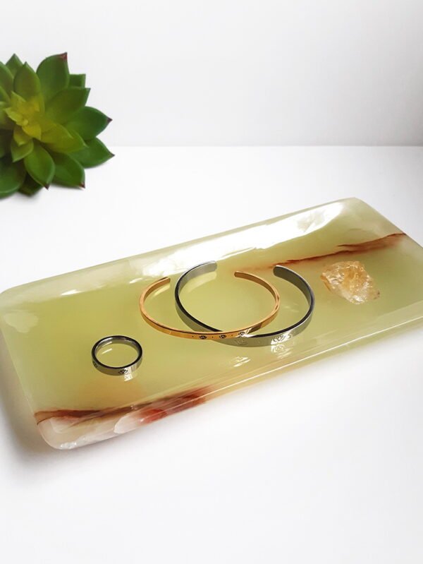 Onyx Rectangle Serving Tray | Handcrafted Natural Stone Platter for Luxurious Entertaining