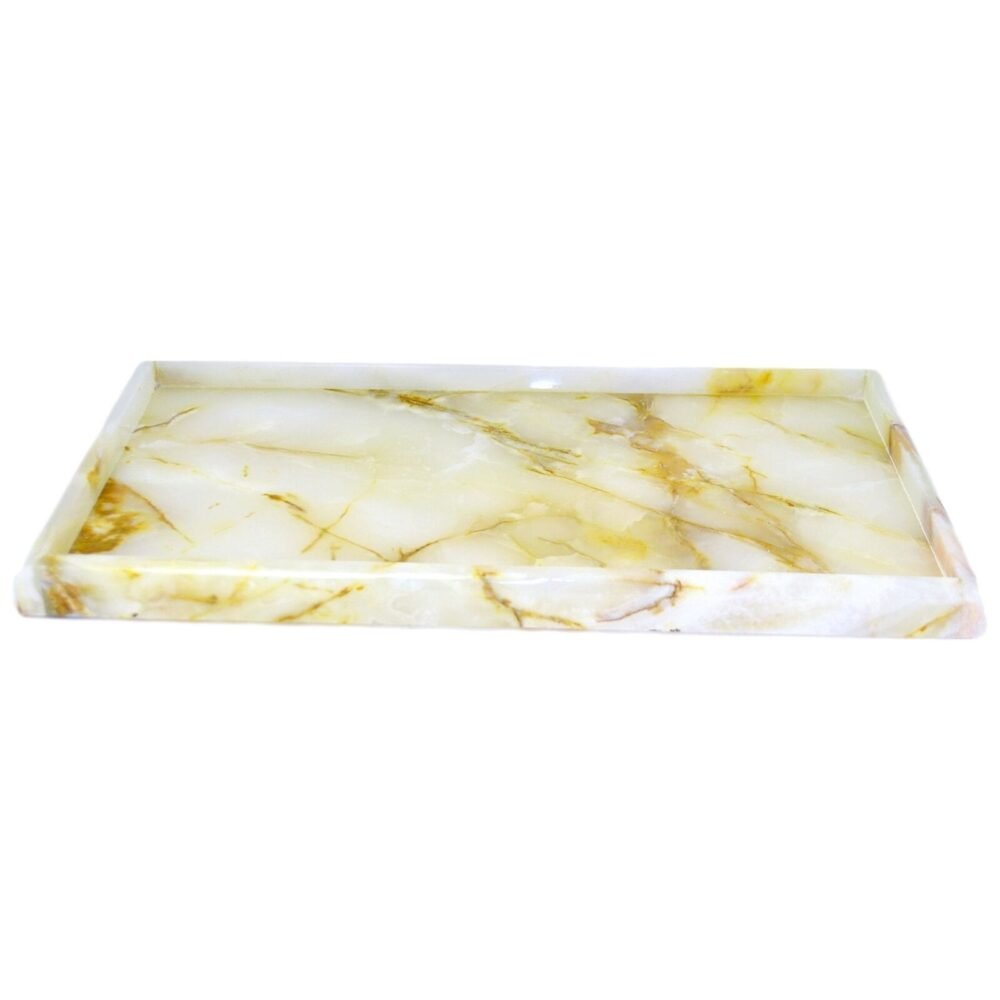 Onyx Rectangle Serving Tray | Handcrafted Natural Stone Platter for Luxurious Entertaining - Image 8