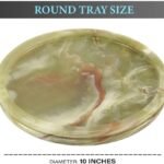 Green Onyx Round Serving Tray | Handcrafted Natural Stone Platter for Elegant Entertaining