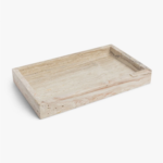 Travertine Stone Rectangular Serving Tray | Durable Natural Stone Platter for Home & Kitchen