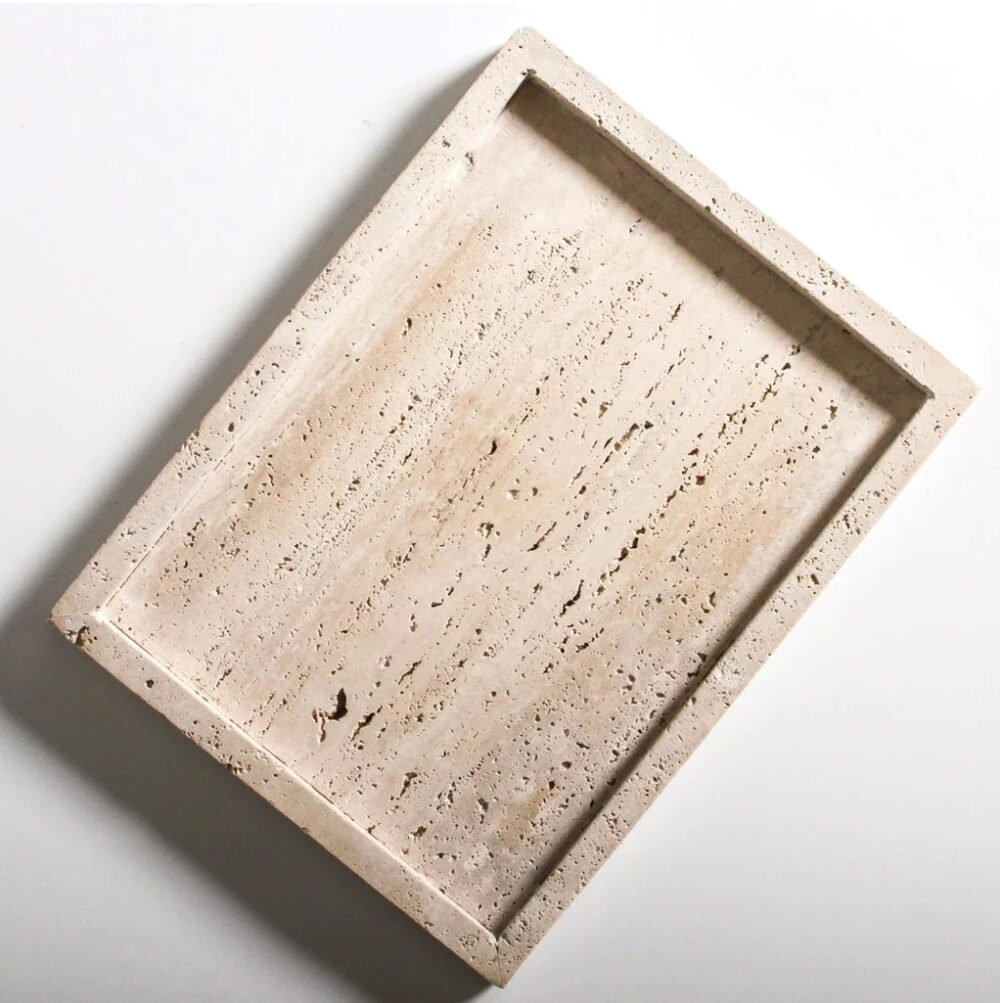 Travertine Stone Rectangular Serving Tray | Durable Natural Stone Platter for Home & Kitchen - Image 7