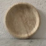 Travertine Stone Round Serving Tray – Handcrafted Natural Stone Platter for Kitchen & Home